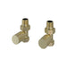 Eastbrook Round Straight Radiator Valves Pair - Brushed