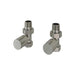 Eastbrook Round Straight Radiator Valves Pair - Brushed