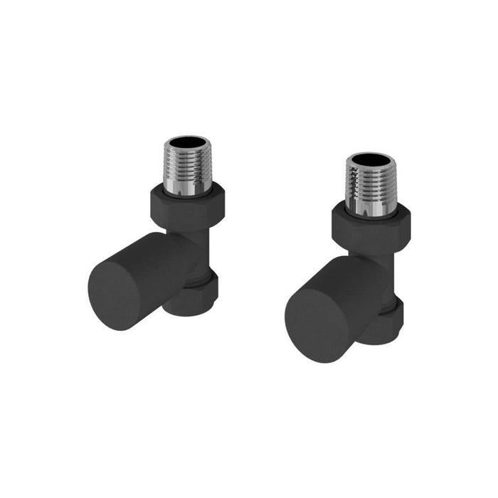 Eastbrook Round Straight Radiator Valves Pair - Matt