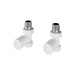 Eastbrook Round Straight Radiator Valves Pair - Matt White