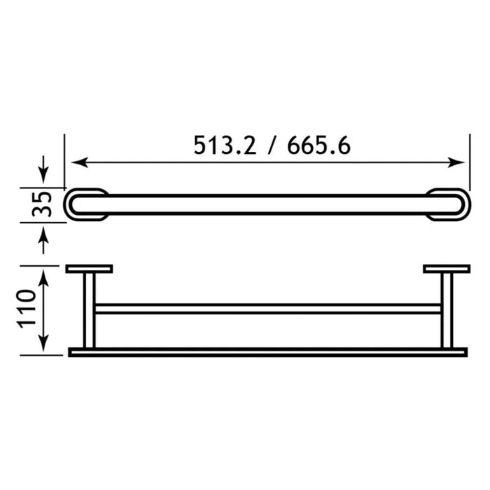 Eastbrook Salerno Double Towel Rail - 600mm Wide - Chrome