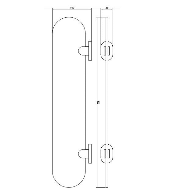 Eastbrook Salerno Glass Shelf - 500mm Long - Chrome