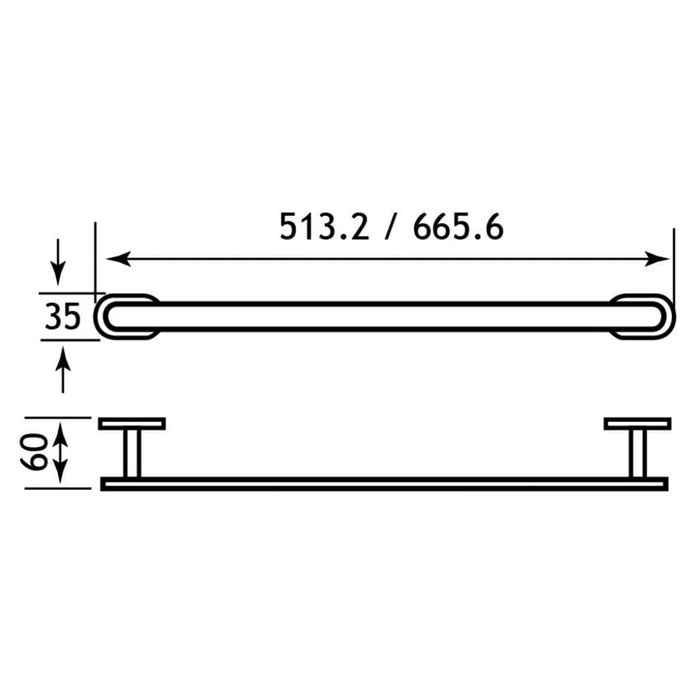 Eastbrook Salerno Single Towel Rail - Chrome - Towel Rings