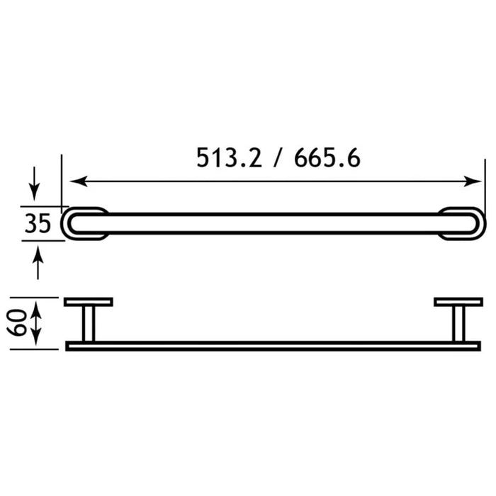 Eastbrook Salerno Towel Rail - Chrome - Towel Rings