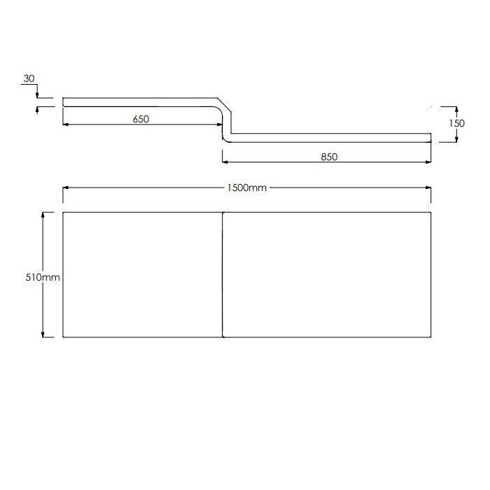 Eastbrook Shannon Beauforte L Shaped Bath Front Panel Long