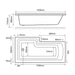 Eastbrook Shannon L Shaped Shower Bath - No TH - White