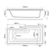 Eastbrook Shannon L Shaped Shower Bath - No TH - White