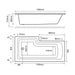 Eastbrook Shannon L Shaped Shower Bath - No TH - White