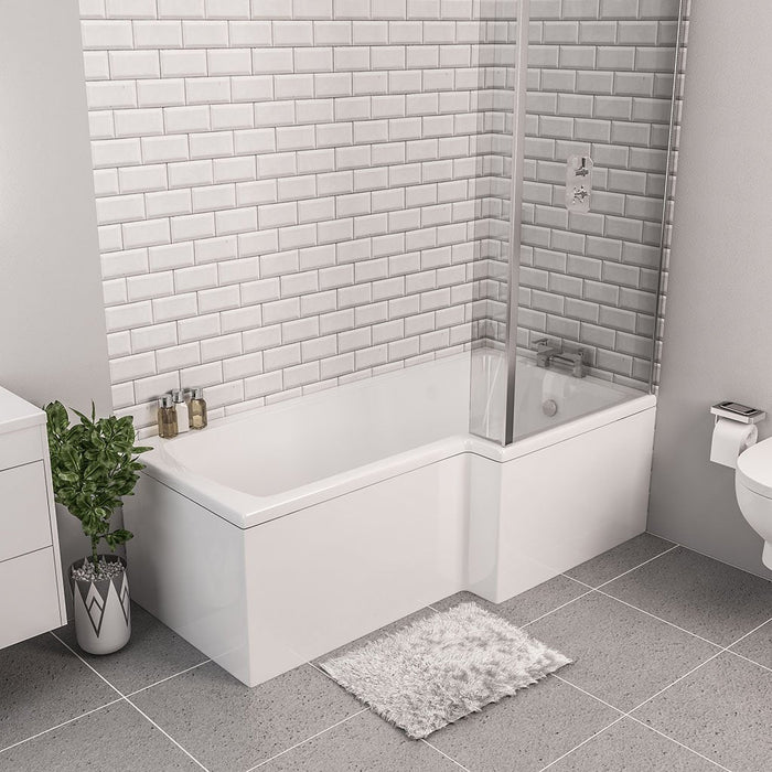 Eastbrook Shannon L Shaped Shower Bath - No TH - White