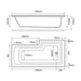 Eastbrook Shannon L Shaped Shower Bath - No TH - White