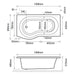 Eastbrook Shannon P Shaped Shower Bath - No TH - White