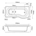 Eastbrook Shannon P Shaped Shower Bath - No TH - White