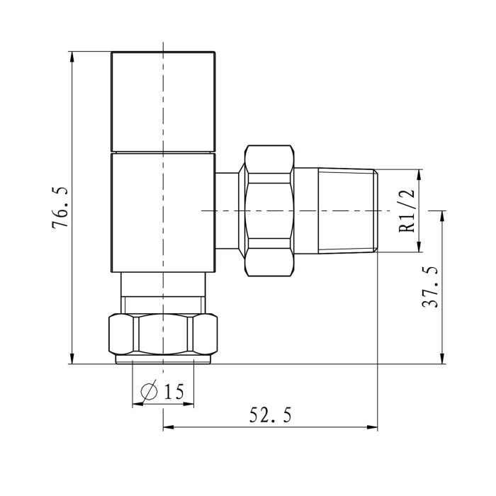 Eastbrook Square Angled Radiator Valves Pair - Heating