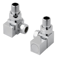 Eastbrook Square Corner Radiator Valves Pair Chrome