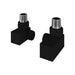 Eastbrook Square Corner Radiator Valves Pair - Matt Black