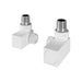 Eastbrook Square Corner Radiator Valves Pair - Matt White