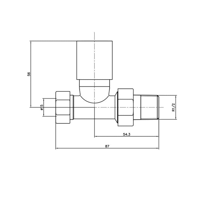 Eastbrook Square Straight Radiator Valve Pair - Chrome