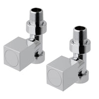 Eastbrook Square Straight Radiator Valve Pair - Chrome