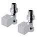 Eastbrook Square Straight Radiator Valve Pair - Chrome