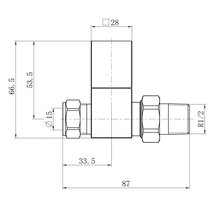 Eastbrook Square Straight Radiator Valves Pair - Heating