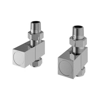 Eastbrook Square Straight Radiator Valves Pair - Chrome