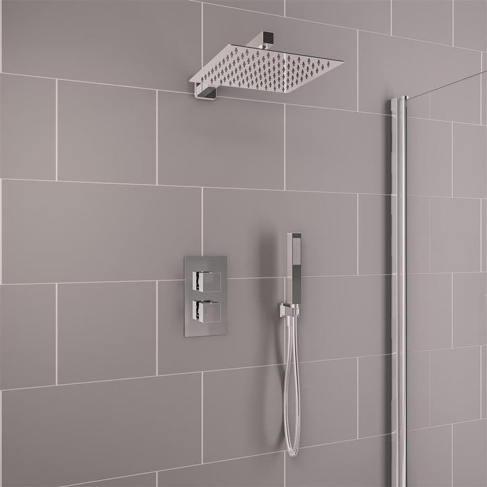 Eastbrook Square Thermostatic Concealed Shower Kit - Chrome