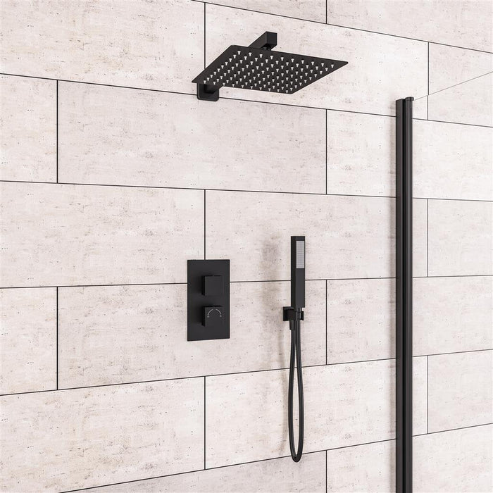 Eastbrook Square Thermostatic Concealed Shower Kit - Matt