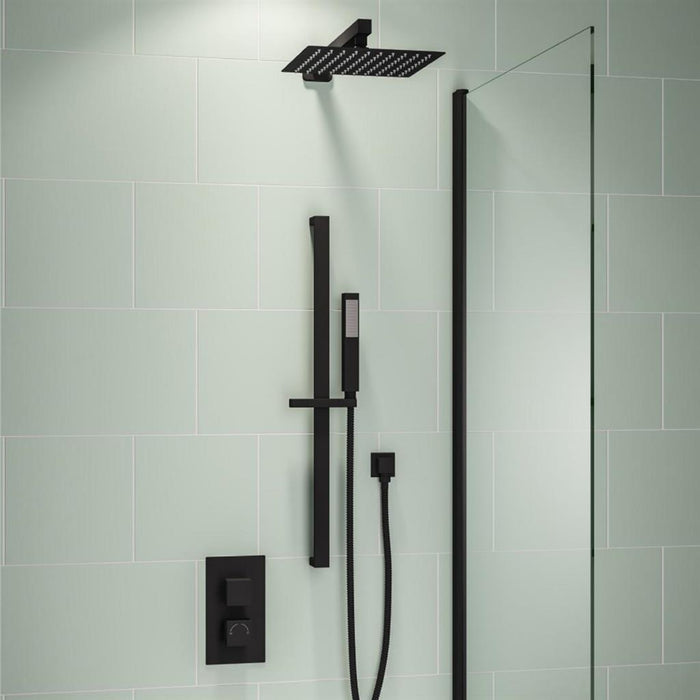 Eastbrook Square Thermostatic Concealed Shower Set - Black