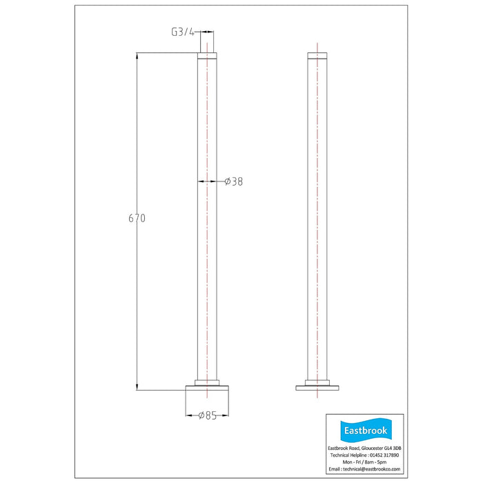 Eastbrook Stand Pipes For Concealing Water Supply Pipes