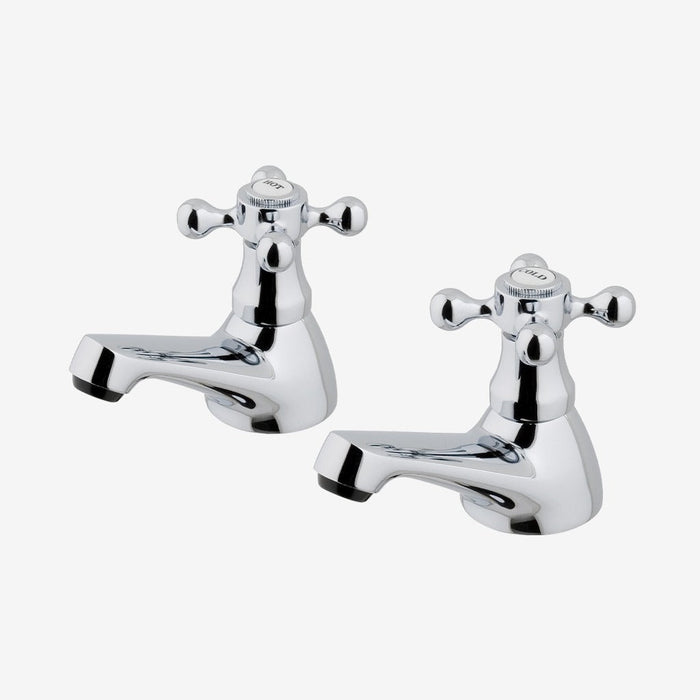 Eastbrook Stenhouse Bath Pillar Taps - Chrome - Bath Pillar
