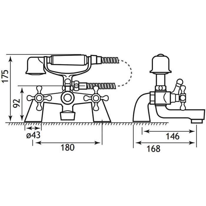 Eastbrook Stenhouse Luxury Bath Shower Mixer Tap With Kit