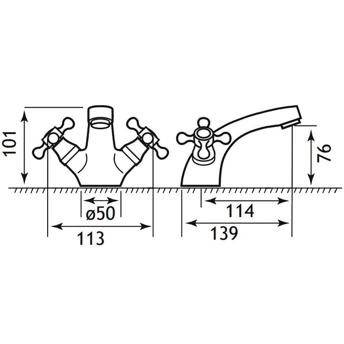 Eastbrook Stenhouse Mono Basin Mixer Tap With Click Waste