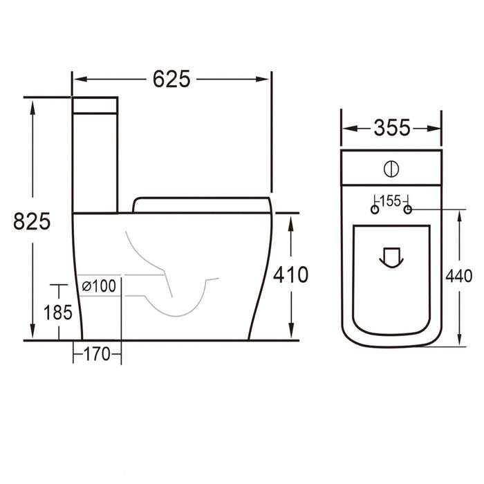 Eastbrook Sudbury Back To Wall Eco Vortex Close Coupled