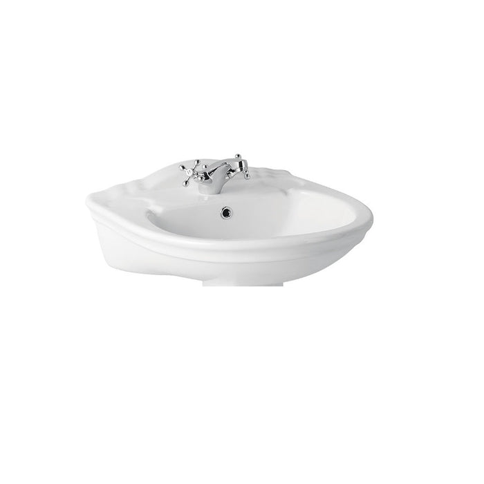 Eastbrook Tamarind Wall Hung Basin - 560mm Wide - White - 1