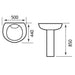Eastbrook Temptation Basin With Full Pedestal - 500mm Wide