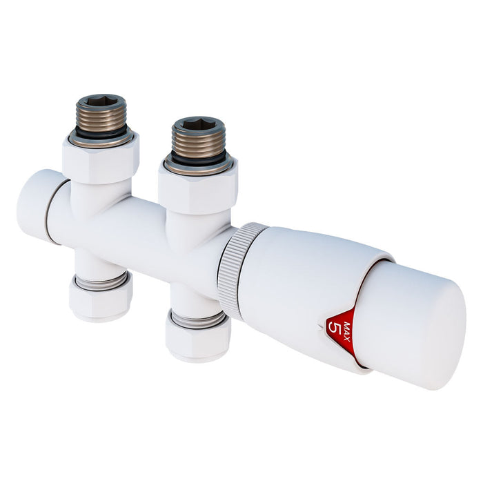 Eastbrook Thermostatic Twin inlet Straight Radiator Valve