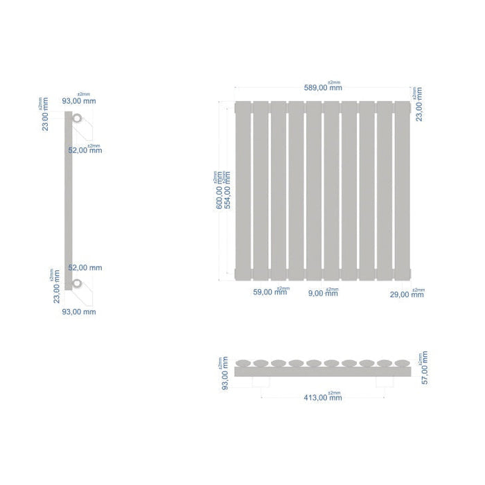 Eastbrook Tunstall Designer Radiator Matt White - Radiators