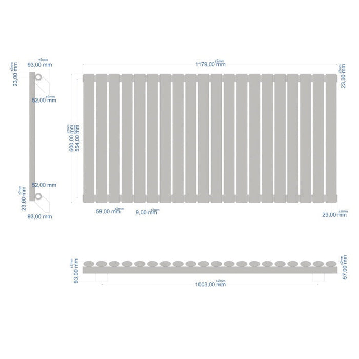 Eastbrook Tunstall Designer Radiator Matt White - Radiators