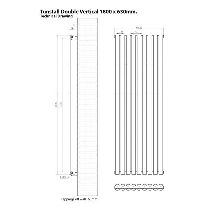Eastbrook Tunstall Double Designer Radiator Matt Black
