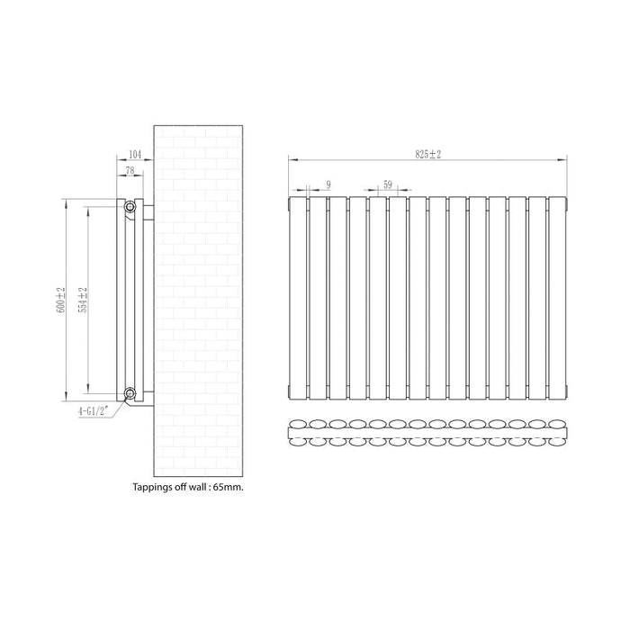 Eastbrook Tunstall Double Designer Radiator Matt White