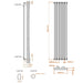 Eastbrook Tunstall Vertical Designer Radiator Matt Black