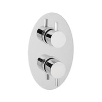 Eastbrook Twin Shower Valve Plate With Round Rings For Oval