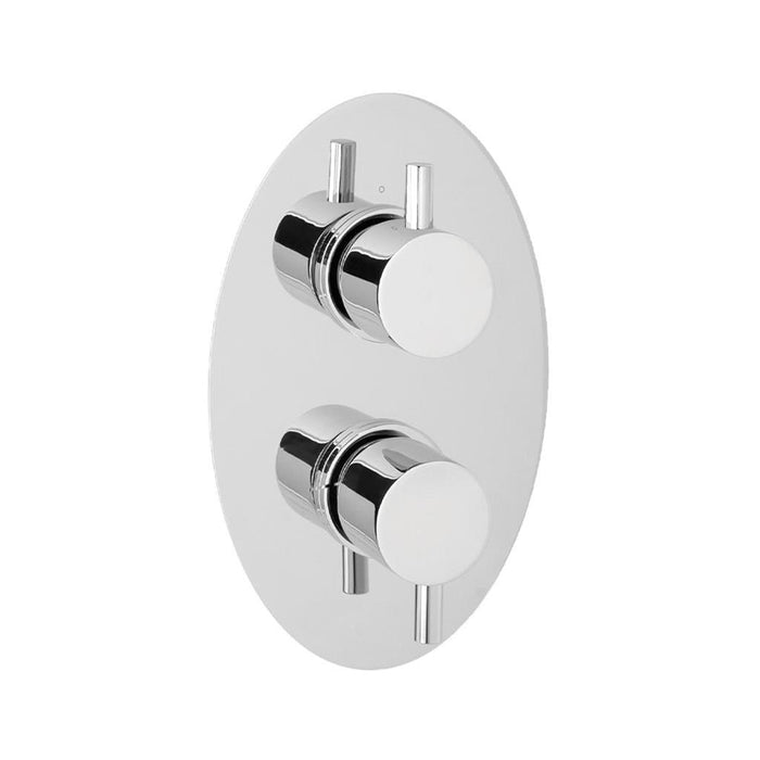 Eastbrook Twin Shower Valve Plate With Round Rings For Oval