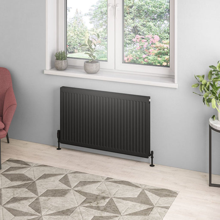 Eastbrook Type 21 Compact Single Panel Radiator Matt Black