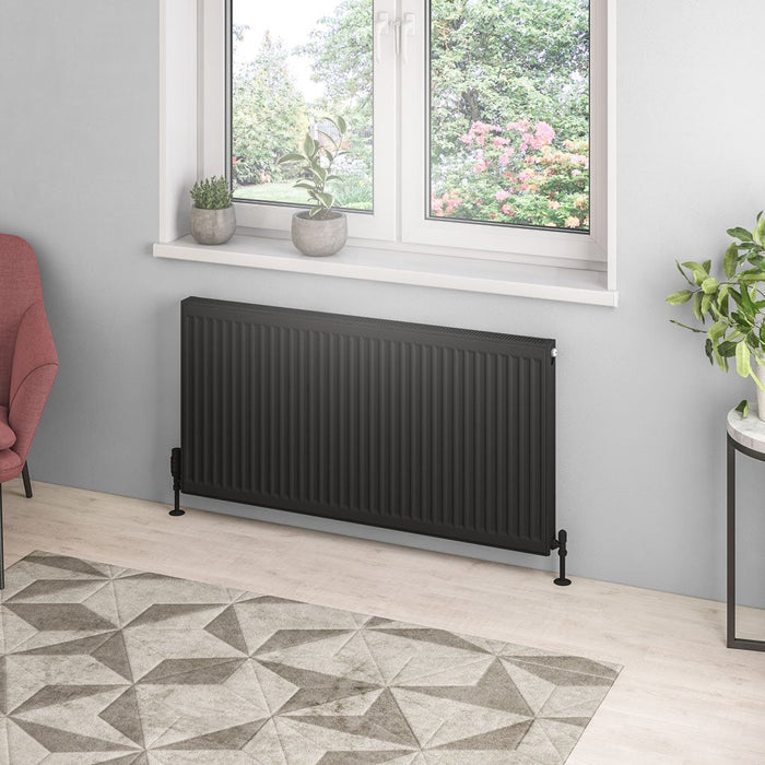 Eastbrook Type 21 Compact Single Panel Radiator Matt Black