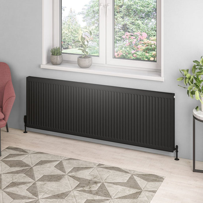 Eastbrook Type 21 Compact Single Panel Radiator Matt Black