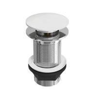 Eastbrook Unslotted Push Button Basin Waste - White - Basin