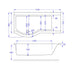 Eastbrook Urban P Shaped Shower Bath - 1700mm X 750mm/900mm