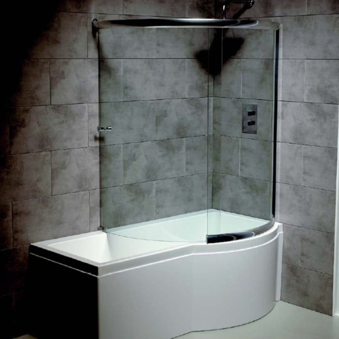 Eastbrook Urban P Shaped Shower Bath - 1700mm X 750mm/900mm