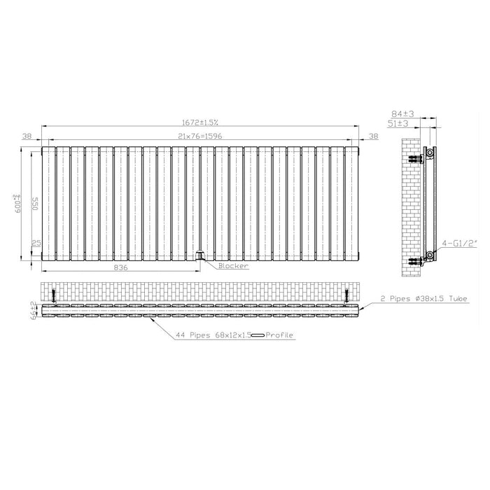 Eastbrook Warrington Type 20 Horizontal Designer Radiator